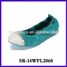leather folding shoes soft sole foldable shoes light lady ballerina shoes